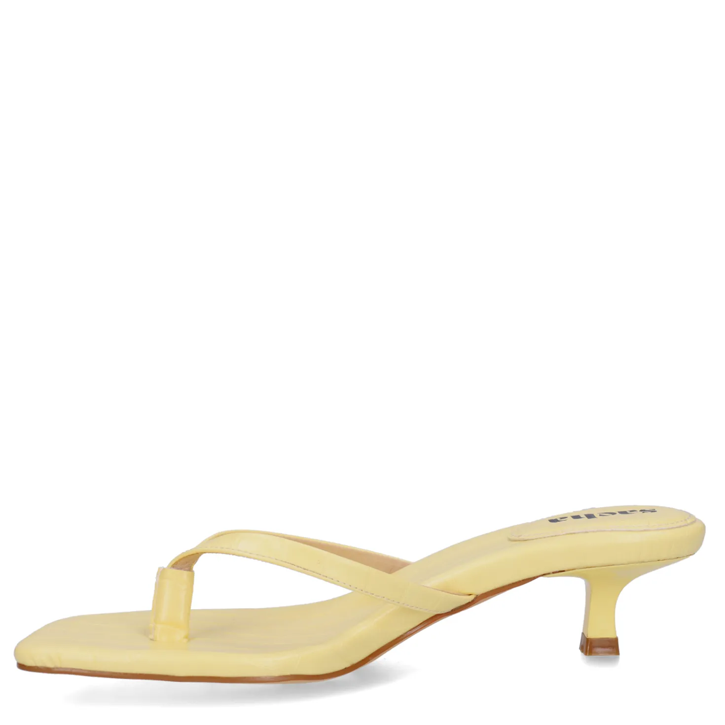 Gele croco slippers met hak
