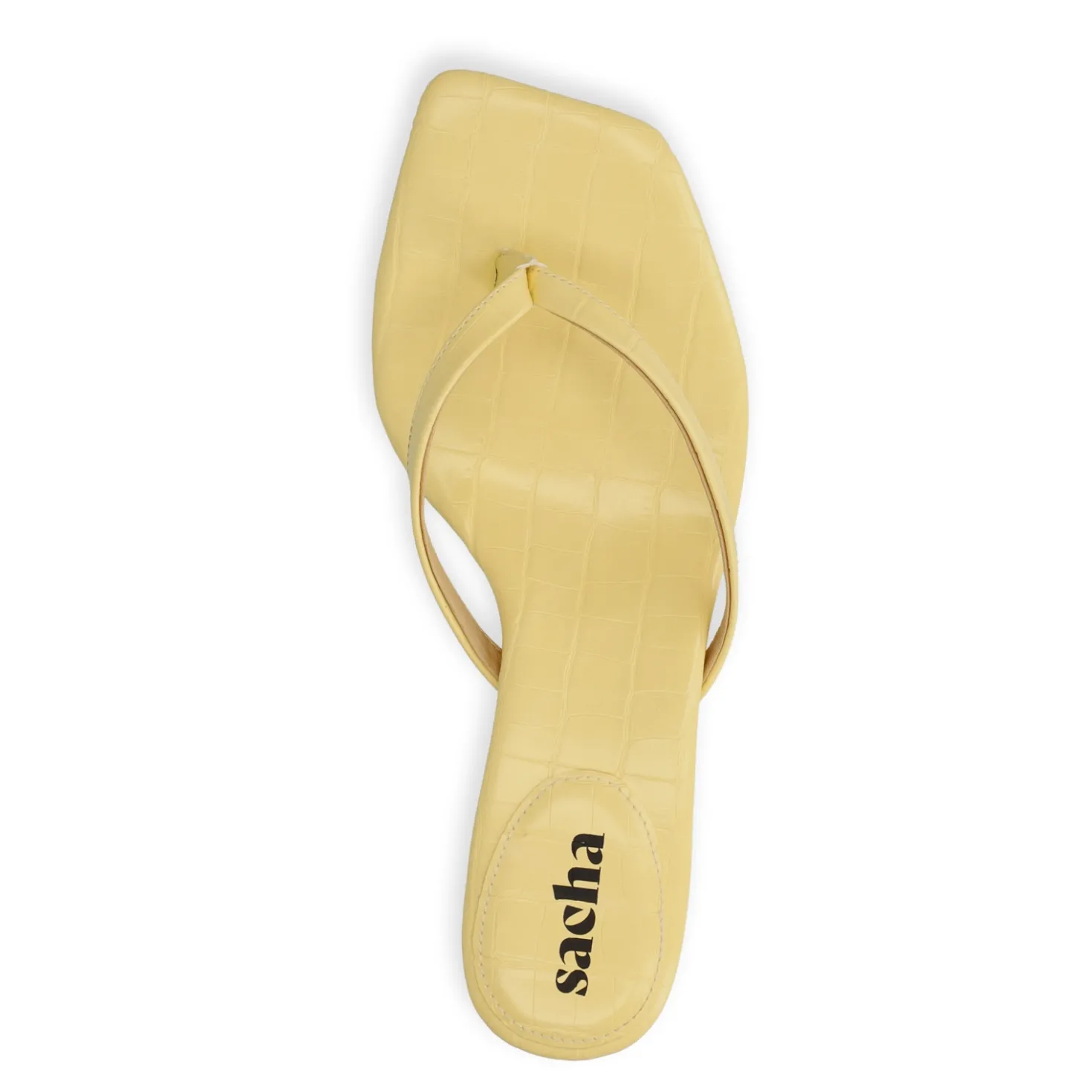 Gele croco slippers met hak