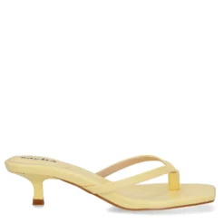 Gele croco slippers met hak