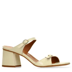 Gele lakleren sandalen met hak
