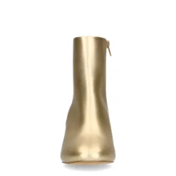 Gouden enkellaarsjes met blokhak