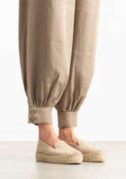 Gouden leren espadrilles