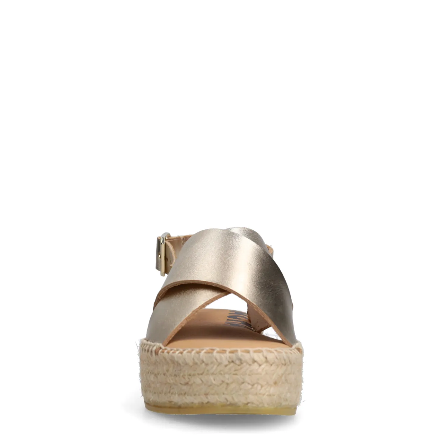 Gouden leren plateau sandalen
