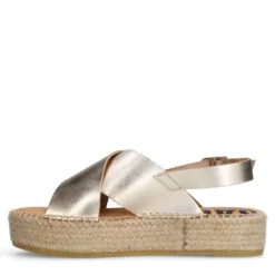 Gouden leren plateau sandalen