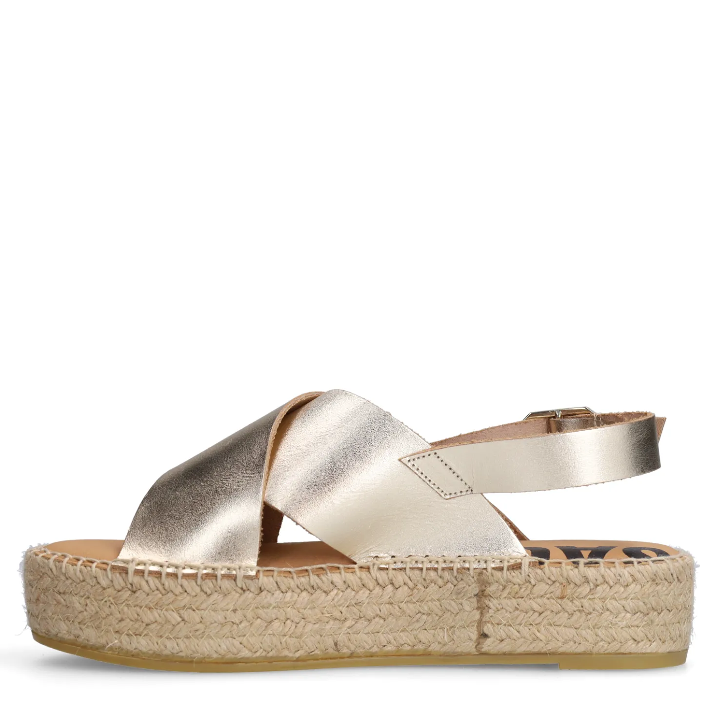 Gouden leren plateau sandalen