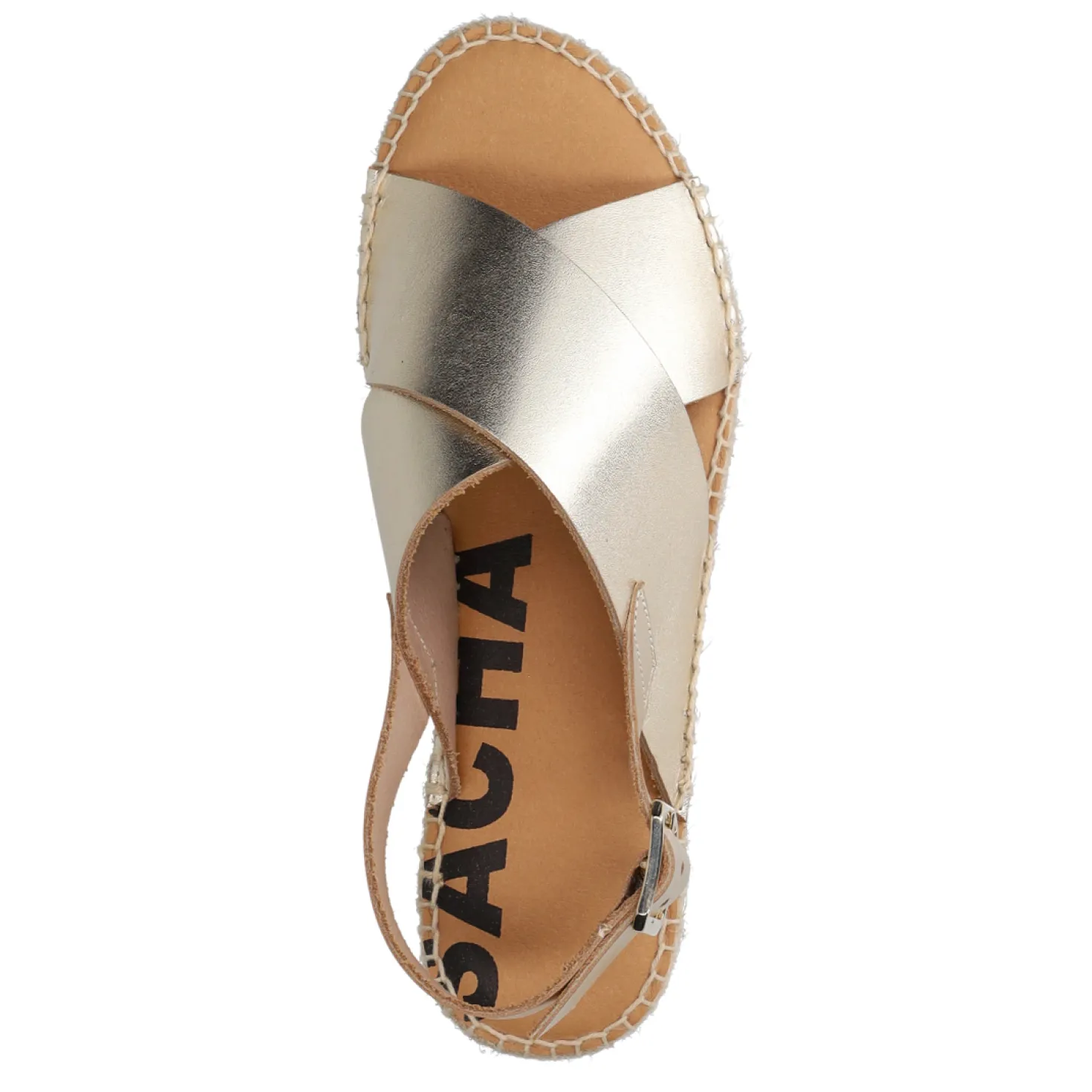 Gouden leren plateau sandalen