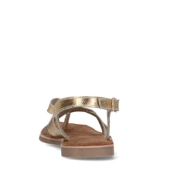 Gouden leren sandalen met gekruiste bandjes