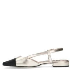 Gouden leren slingbacks