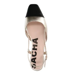 Gouden leren slingbacks