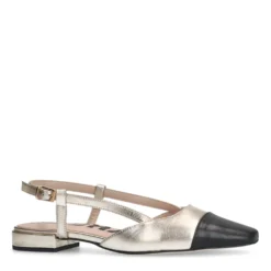 Gouden leren slingbacks