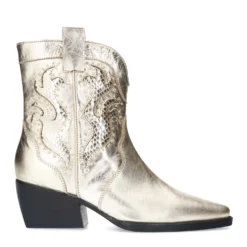 Gouden metallic cowboylaarsjes met studs