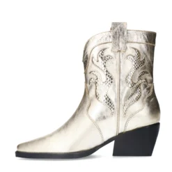 Gouden metallic cowboylaarsjes met studs