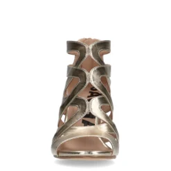 Gouden opengewerkte sandalen met hak