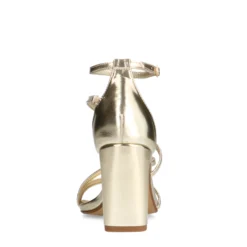 Gouden sandalen met hak