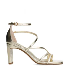 Gouden sandalen met hak
