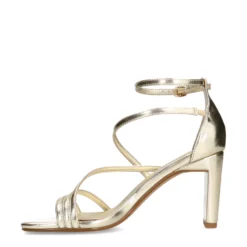 Gouden sandalen met hak