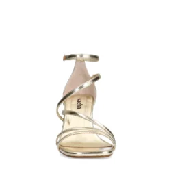 Gouden sandalen met hak