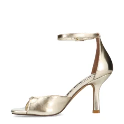 Gouden sandalen met hak