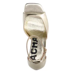 Gouden sandalen met hak
