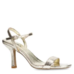 Gouden sandalen met hak