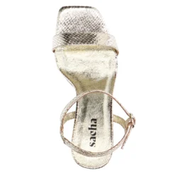 Gouden sandalen met hak