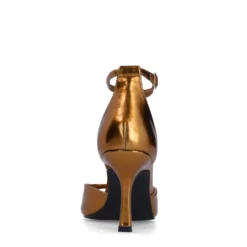 Gouden sandalen met hak