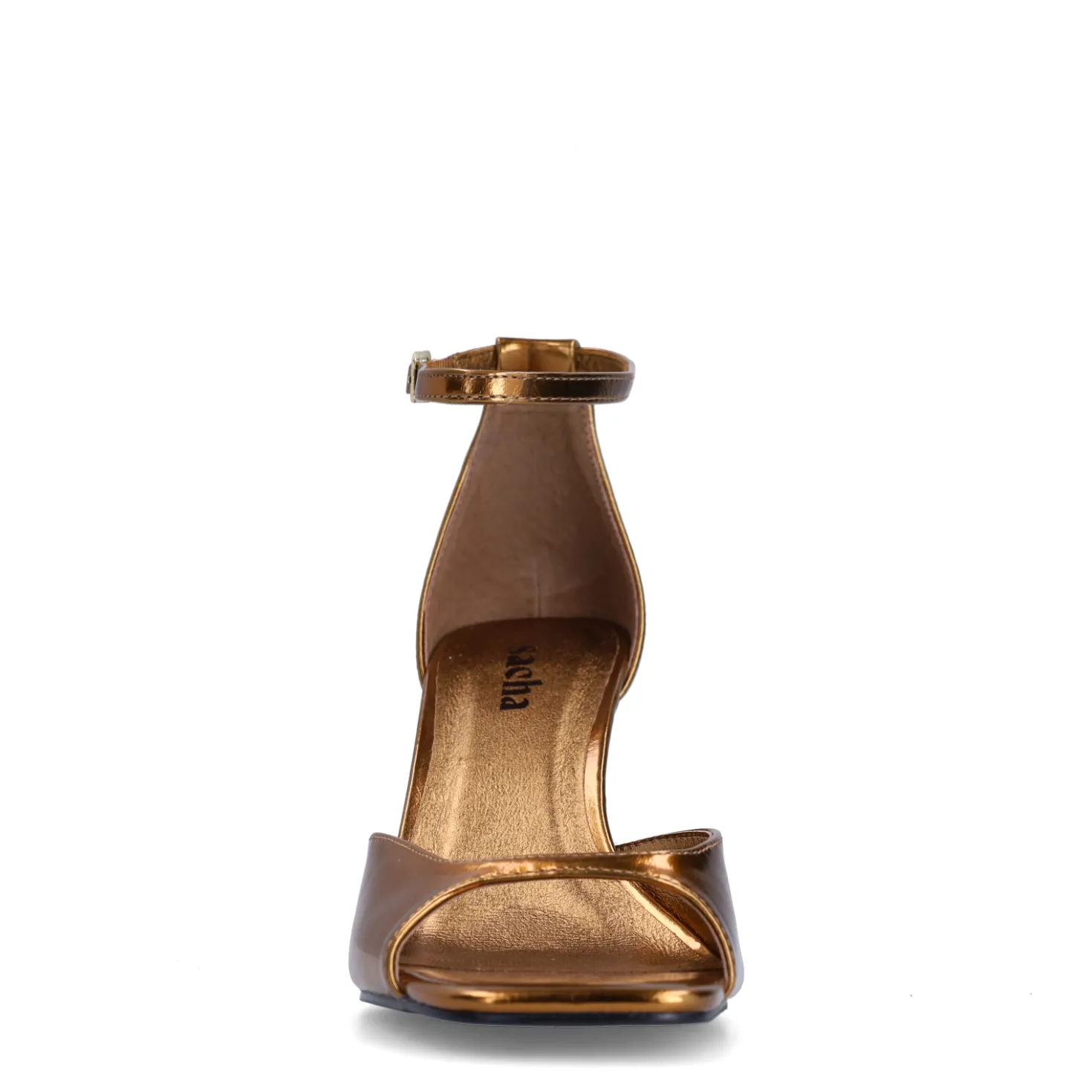 Gouden sandalen met hak