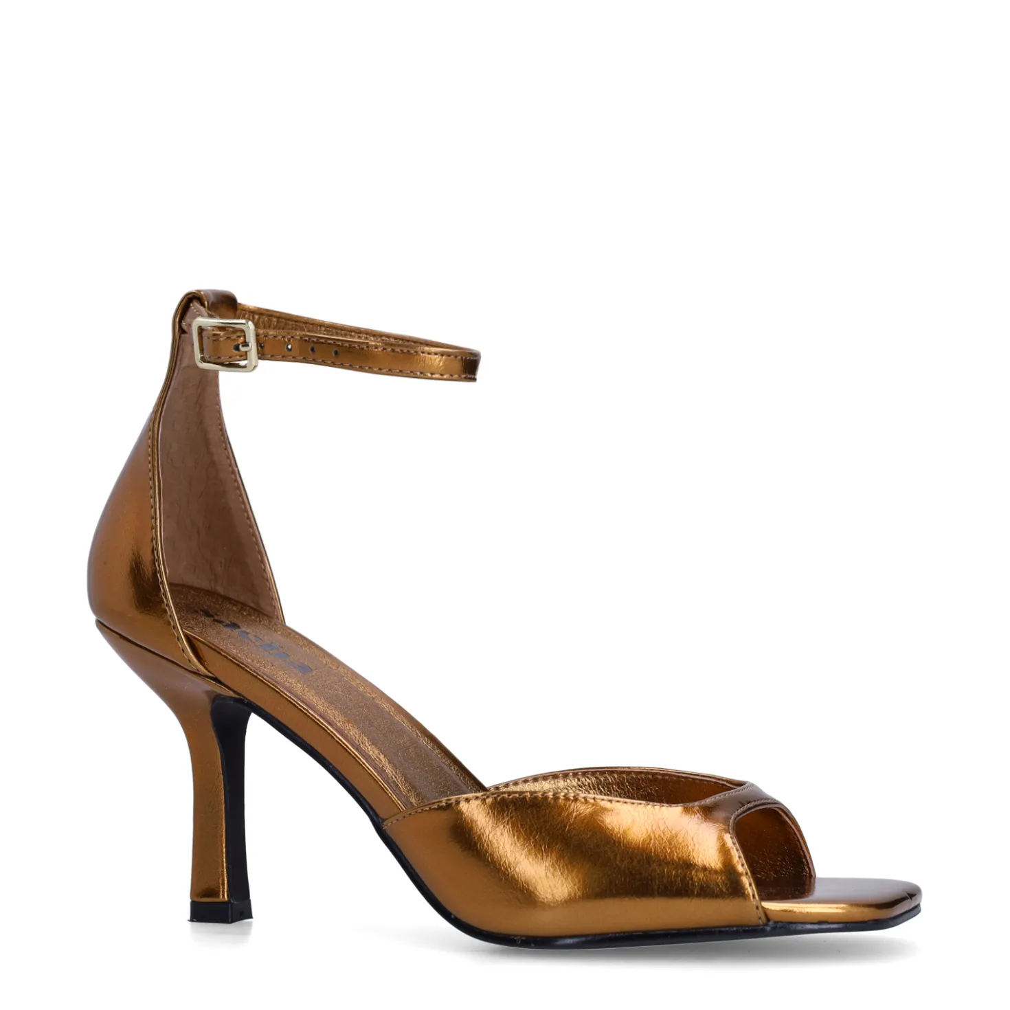 Gouden sandalen met hak