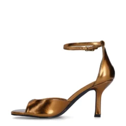 Gouden sandalen met hak