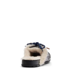 Greywashed faux fur sneaker muiltjes