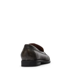 Greywashed leren loafers met rimpel design