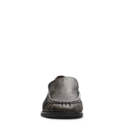 Greywashed leren loafers met rimpel design