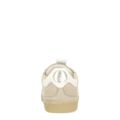 Grijze suède sneakers met witte details
