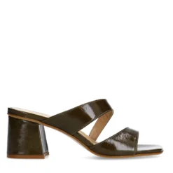 Groene lakleren sandalen met hak