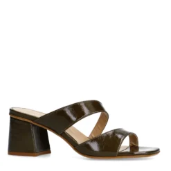 Groene lakleren sandalen met hak