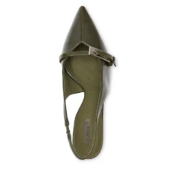 Groene lak slingbacks met gesp