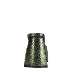 Groene metallic muiltjes met hak