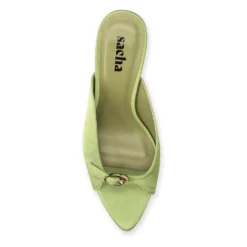 Groene muiltjes met gesp