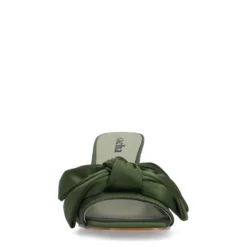 Groene muiltjes met hak en strik