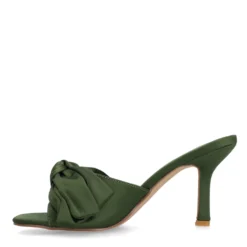 Groene muiltjes met hak en strik