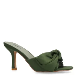 Groene muiltjes met hak en strik