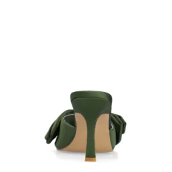 Groene muiltjes met hak en strik