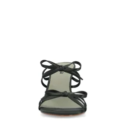 Groene sandalen met hak en strikjes