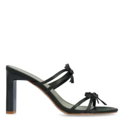 Groene sandalen met hak en strikjes