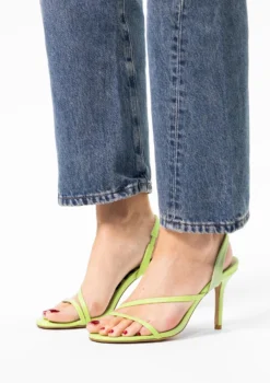 Groene sandalen met naaldhak