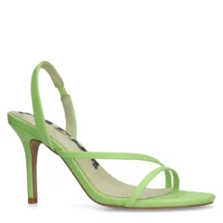 Groene sandalen met naaldhak