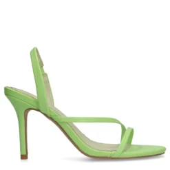 Groene sandalen met naaldhak