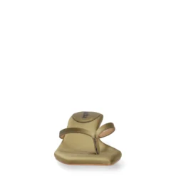 Groene satijnen slippers met hak