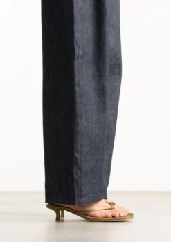 Groene satijnen slippers met hak