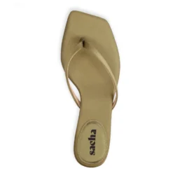 Groene satijnen slippers met hak